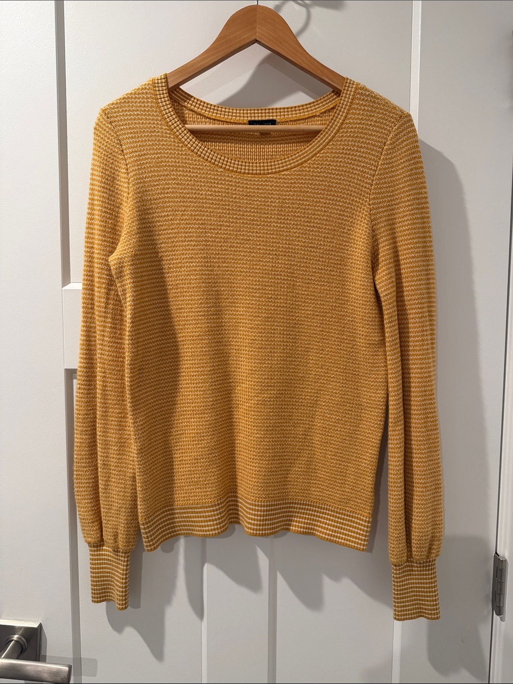 Talbots Yellow Textured Crewneck Sweater